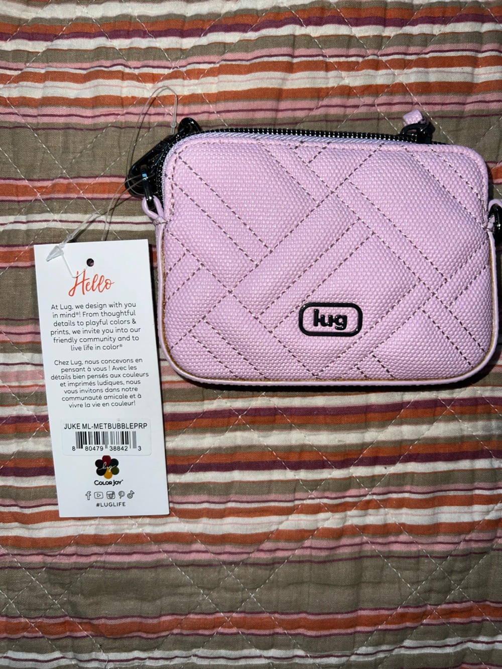 NWT Lug Juke in sugarplum Quilted Crossbody Bag